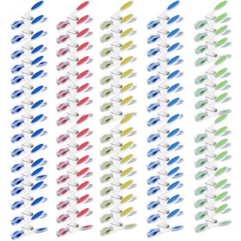 Preview: Wäscheklammern Soft-Grip 40 Stück-Set - Schonendes Aufhängen ohne Druckstellen, kein Verrutschen - in 5 bunten Farben (blau, rot, gelb, türkis, grün)