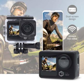 Preview: Dual-Screen Action Cam - Full-HD 1080p@30fps - 12 MP - Wasserdicht bis 30m - Wi-Fi & App-Steuerung - Ideal für Sport & Vlogs