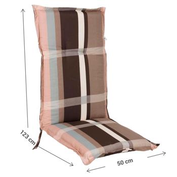 Preview: Cuscino per sedia alta fantasia a quadri, marrone 123 x 50 x 6 cm