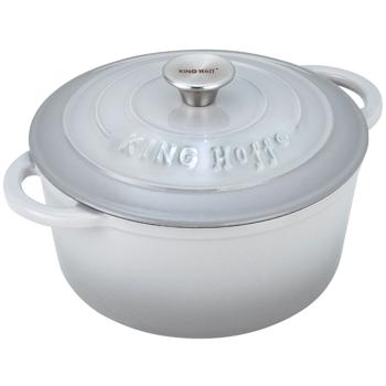 Preview: Gusseiserner Topf, grau, Ø 22 cm, 2,4L