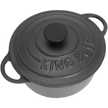 Preview: Solida pentola in ghisa nera da 21 cm (2,4L) per generazioni - Ghisa grigia di alta qualità per friggere, cuocere, brasare - Indistruttibile e versatile