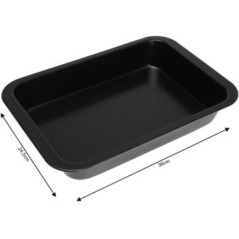 Preview: Moule à pâtisserie 2 en 1 - Plaque de cuisson métal avec couvercle & poignées plastique - Transport/Protection gâteaux/tartes - Dim: 36x24.5x5.5cm