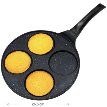 Preview: High-quality pancake pan, Ø 26.5 cm, non-stick marble, dishwasher-safe, for all hob types - Enjoy perfect pancakes