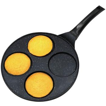 Preview: High-quality pancake pan, Ø 26.5 cm, non-stick marble, dishwasher-safe, for all hob types - Enjoy perfect pancakes
