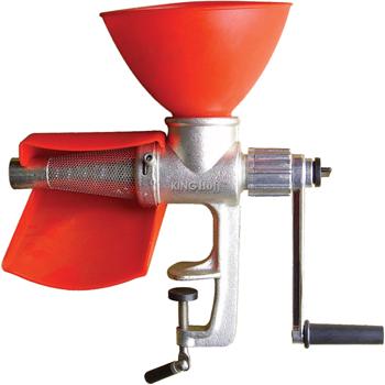 Preview: Pressa classica per salsa di pomodoro, frullatore dall‘aspetto retrò, rosso argento, in metallo - robusta e pratica per salse e sugo fatti in casa