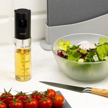 Preview: Precise oil sprayer, vinegar & oil, 100ml, for kitchen & BBQ - Fine atomization, even application, stainless steel and glass 