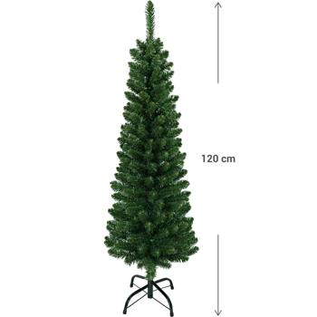 Preview: Arbre de Noël artificiel - Vert foncé 120 cm - Réutilisable - Polyvinyle - Décoration classique pour petits espaces/bureaux - Installation facile