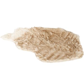 Preview: Tapis Décoratif - Fourrure Synthétique Douce 60x90cm Beige Chiné - Moelleux, Chaud, Maison, Lit, Canapé - 80% Acrylique/20% Polyester