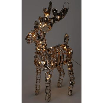 Preview: LED reindeer with 50x micro LEDs, gold-colored, 24 x 8 x 37 cm