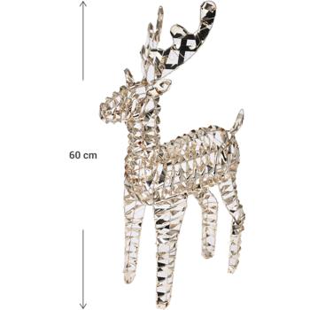 Preview: Renna a LED con 100x micro LED, color oro, 36 x 14 x 60 cm