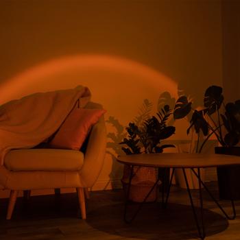 Preview: Lampe Coucher de Soleil LED - Lumière Romantique & Ambiance Magique - Tête Pivotante 180°, USB, Aluminium, 10W - Décoration & Photos