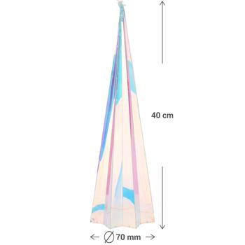 Preview: set di 2 piramidi arcobaleno con base a forma di stella, con micro luci LED, 2 dimensioni