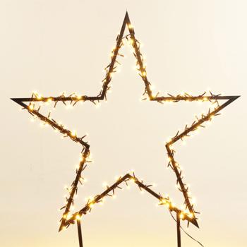 Preview: Étoile de Noël jardin LED - Décoration extérieure IP44, blanc chaud, 150 lumières, 60x73 cm, câble 5m, télécommande, minuterie