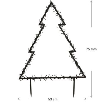 Preview: Gartenstecker Weihnachtsbaum - 175 warmweisse LEDs, 53x75cm, IP44 wetterfest - festliche Aussenbeleuchtung mit Timer & Fernbedienung für Garten, Balkon & Hof