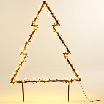 Preview: Gartenstecker Weihnachtsbaum - 175 warmweisse LEDs, 53x75cm, IP44 wetterfest - festliche Aussenbeleuchtung mit Timer & Fernbedienung für Garten, Balkon & Hof
