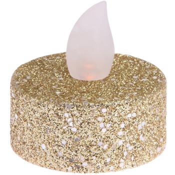Preview: LED tea lights 6 pieces, gold glitter, 3.8 x 4 cm