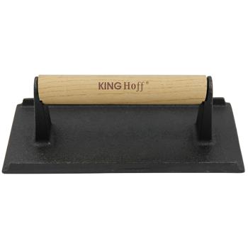 Preview: Pressa per carne in ghisa, per barbecue, hamburger, bistecche, 21 x 10,8 cm