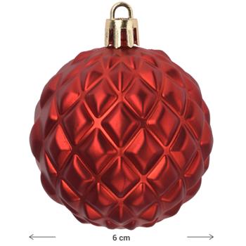 Preview: Weihnachtskugeln Set Rot 35 Stk. - Festliche Christbaumkugeln für Weihnachtsbaum & Advent - Ø 6 cm, 5 Designs & Muster - Edle Deko