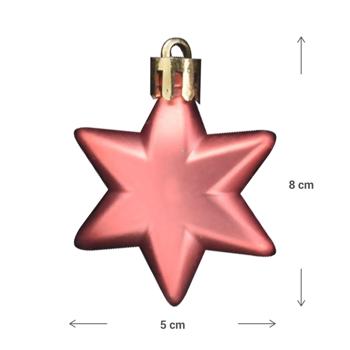 Preview: Weihnachtskugeln Stern 16er-Set - Rosé/Fuchsia/Glitzer - Festliche Christbaumkugeln Ø 6cm/5cm - Matte & glänzende Weihnachtsdeko für Baum & Adventszeit