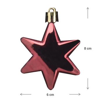 Preview: Weihnachtskugeln Stern 16er-Set - Rosé/Fuchsia/Glitzer - Festliche Christbaumkugeln Ø 6cm/5cm - Matte & glänzende Weihnachtsdeko für Baum & Adventszeit