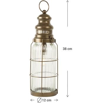 Stilvolle LED-Laterne im Vintage-Look, bronze-braun, H38cm ...