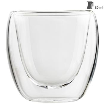 Preview: Double-walled espresso glasses 80ml made of borosilicate glass, set of 4