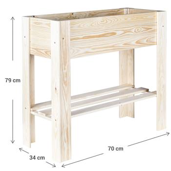Preview: Practical wooden raised bed (70x34x79cm). Ergonomic gardening guaranteed - garden or balcony - quality product for vegetables, herbs, etc