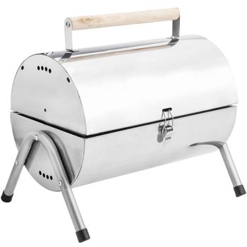 Preview: Barbecue da campeggio compatto in acciaio inox, 50 x 30 x 36,8 cm - Barbecue portatile con manico in legno, per avventure all‘aperto e divertimento al barbecue Preview: Barbecue da campeggio compatto in acciaio inox, 50 x 30 x 36,8 cm - Barbecue portatile con manico in legno, per avventure all‘aperto e divertimento al barbecue