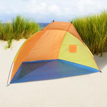 Preview: Colorful beach shell (220x115x115cm): Wind & sun protection, water-repellent beach tent - ideal companion for the beach, garden & excursions