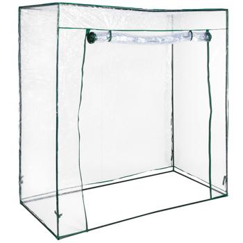 Preview: Serre en film plastique - Montage facile par emboîtement, protection vent/pluie, climat chaud/humide - Idéale tomates, jardin, balcon 170x170x80cm