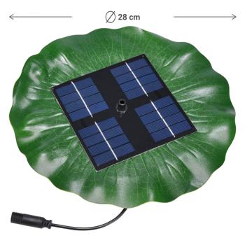 Preview: Teich-Springbrunnen in Blattform, solarbetrieben, 4 Sprüh-Aufsätzen