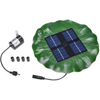 Preview: Teich-Springbrunnen in Blattform, solarbetrieben, 4 Sprüh-Aufsätzen