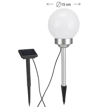 Preview: Lampada a sfera da giardino con motivo luminoso mobile, incl. modulo solare, Ø 15 cm