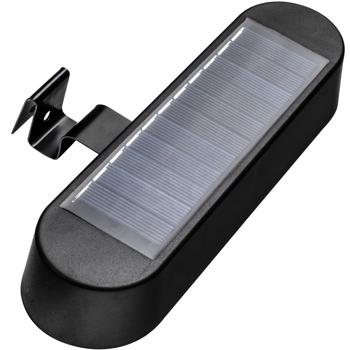 Preview: 2er Set Solar-Dachrinnenbeleuchtung schwarz - 8 kalt-weisse LEDs, automatische Dämmerungsfunktion, IP44 wetterfest - ideal für Garten, Hof & Lager