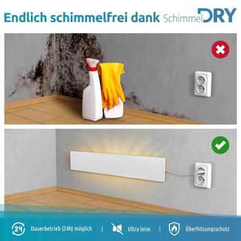 Preview: Schimmel Dry Erweiterungsmodul - Schimmelentferner & Schimmelbekämpfung ohne Chemie - Infrarotheizung - geräuschlos - 45-55W - 52x9x1.8cm