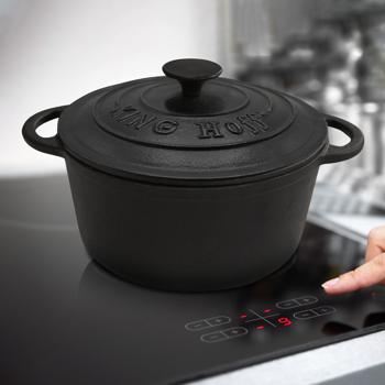 Preview: set di 2 pentole in ghisa con coperchio, rotonde, da 2,4 l e 4 l