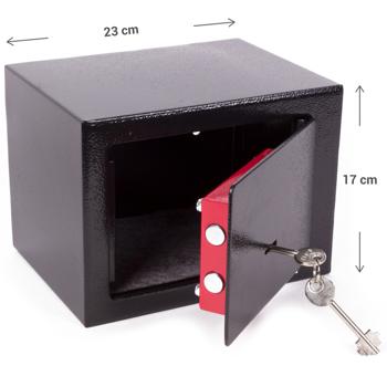 Preview: Stahl Möbeltresor mit Doppelbart-Schloss, 23x17x17cm – Sicheres Schliess-System, stabile Konstruktion, Schutz für Ihr Eigentum