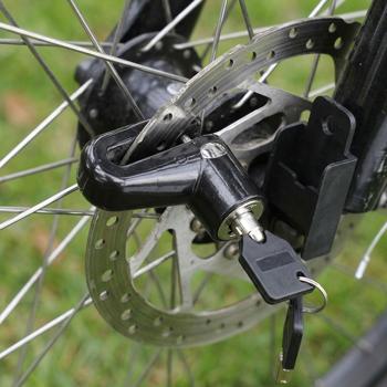 Preview: Disc brake lock incl. mount – anti-theft protection for motorbike, bicycle, e-bike and moped – hardened steel, weatherproof, 5.5 mm security bolt
