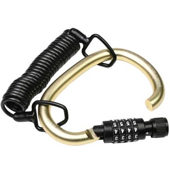 Preview: Robust carabiner combination lock with 1.8 m cable: For reliable security on the go, versatile use for rucksacks, suitcases, helmets & more