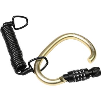 Preview: Robust carabiner combination lock with 1.8 m cable: For reliable security on the go, versatile use for rucksacks, suitcases, helmets & more