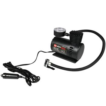 Preview: Mini Compresseur d‘Air Portable - Gonflage Pneus Voiture Vélo Bateau - Manomètre Intégré - 12V - 250 PSI - Tuyau 45.7cm