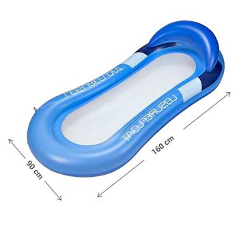 Preview: Inflatable floating hammock - water air mattress, blue, 160x90cm, up to 120kg - Relaxed floating in the water, whether in the pool, lake or sea