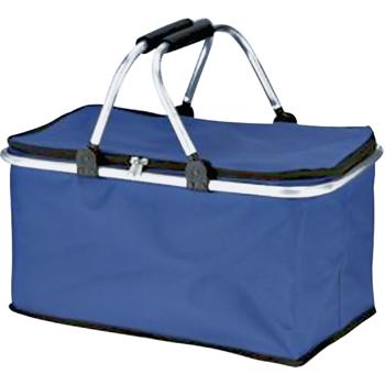 Preview: Thermo Einkaufskorb 30L - faltbar & isoliert für Camping, Picknick, Strand - hält Kühlkette intakt - robustes Aluminiumgestänge & Polyester - blau