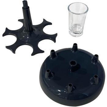 Preview: Schnapps dispenser incl. 6 shot glasses, round