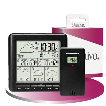 Preview: Station météo Wi-Fi sans fil - capteur extérieur, prévisions 4 jours, température, humidité, pression - LCD 8x7.5cm, app Weather Sense