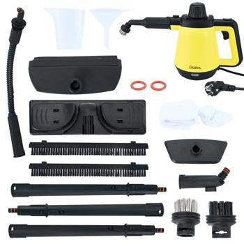 Preview: Premium steam cleaner, mobile, 3.5 bar pressure, 16 accessory attachments, powerful 1,200 W, against grease and dirt in the kitchen, bathroom, furniture, upholstery, car