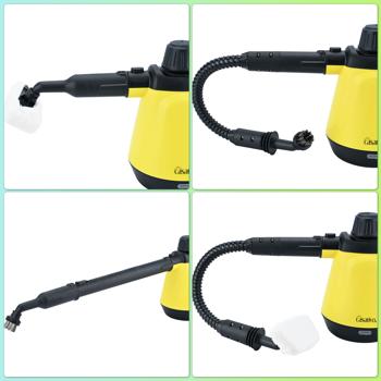 Preview: Premium steam cleaner, mobile, 3.5 bar pressure, 16 accessory attachments, powerful 1,200 W, against grease and dirt in the kitchen, bathroom, furniture, upholstery, car