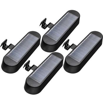 Preview: Set of 4 solar gutter lights, black