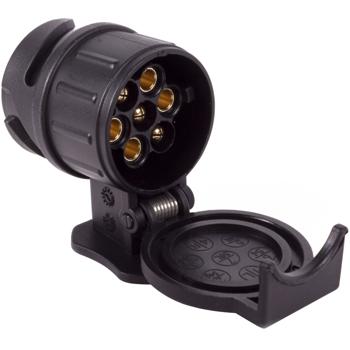 Preview: Adaptateur de remorque 13 vers 7 pôles court - Connexion véhicule moderne à remorque ancienne - 12V Noir - Résistant chocs intempéries