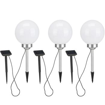 Preview: set di 3 lampade a globo da giardino con motivo luminoso mobile, incl. modulo solare, Ø 20 cm
